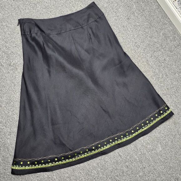 Fairycore Forestcore Artsy Forest Fairy Skirt Black Floral Ribbon Embellished 8 - Picture 11 of 12